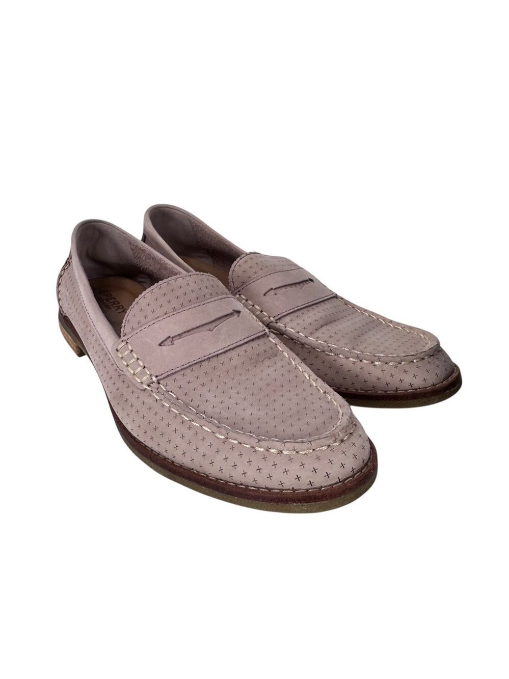 Sperry Pale Pink Perforated Slip On Loafers Women 9.5